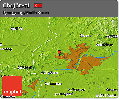 Physical 3D Map of Chojŏn-ni