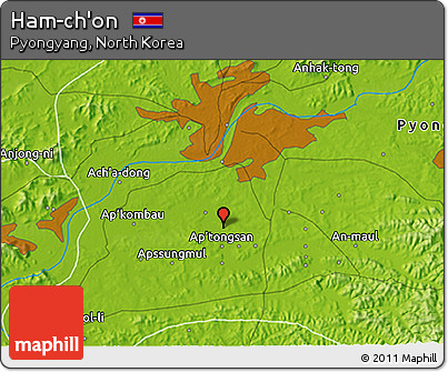 Physical 3D Map of Ham-ch'on