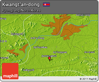 Physical 3D Map of Kwangt'an-dong