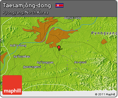 Physical 3D Map of Taesamjŏng-dong