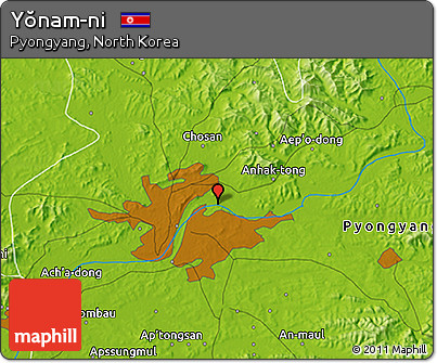 Physical 3D Map of Yŏnam-ni