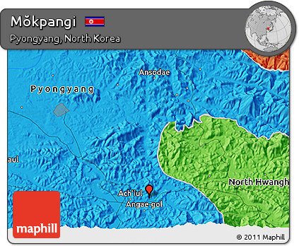 Political 3D Map of Mŏkpangi