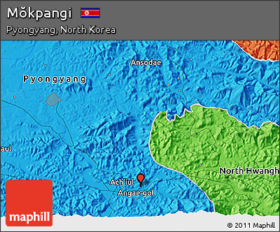 Political 3D Map of Mŏkpangi