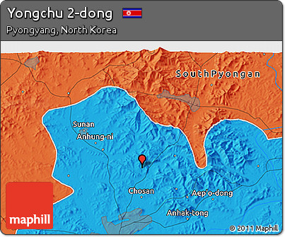 Political 3D Map of Yongchu 2-dong