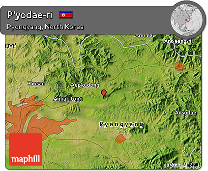 Satellite 3D Map of P'yodae-ri