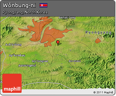 Satellite 3D Map of Wŏnbung-ni
