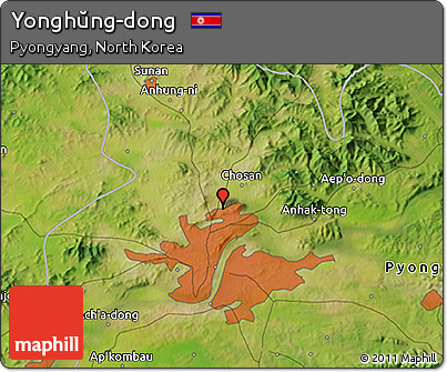 Satellite 3D Map of Yonghŭng-dong