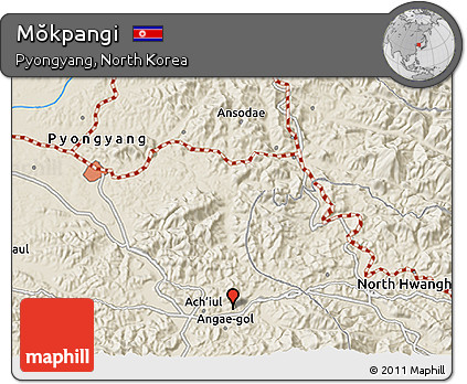 Shaded Relief 3D Map of Mŏkpangi