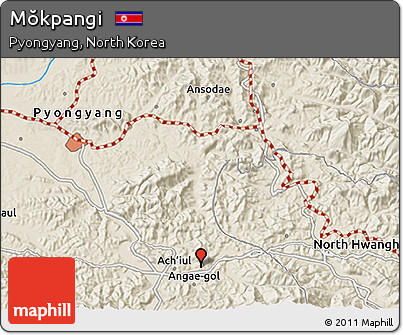 Shaded Relief 3D Map of Mŏkpangi