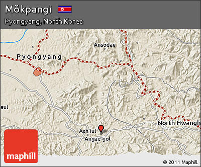 Shaded Relief 3D Map of Mŏkpangi
