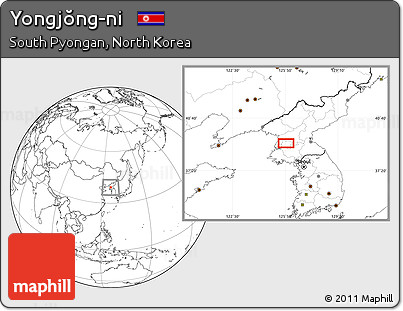 Blank Location Map of Yongjŏng-ni