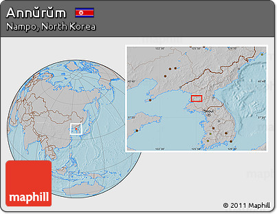 Gray Location Map of Annŭrŭm, hill shading