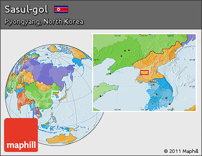 Political Location Map of Sasul-gol