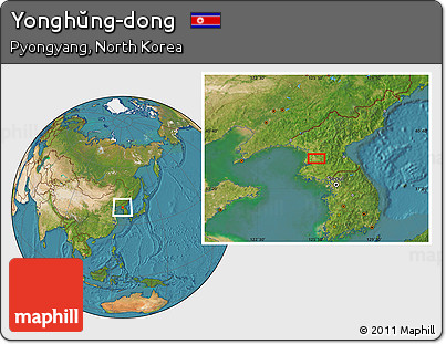 Satellite Location Map of Yonghŭng-dong