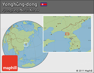 Savanna Style Location Map of Yonghŭng-dong