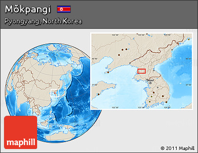 Shaded Relief Location Map of Mŏkpangi