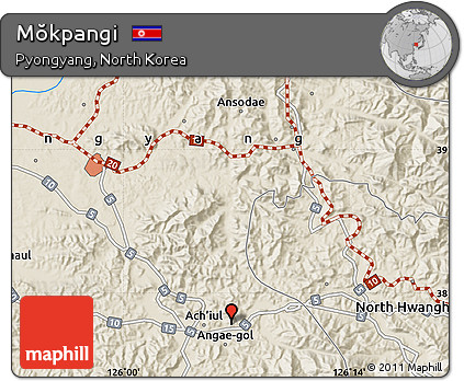 Shaded Relief Map of Mŏkpangi