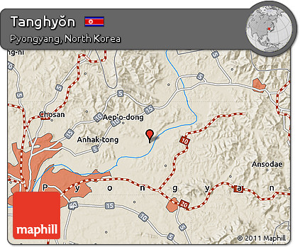 Shaded Relief Map of Tanghyŏn