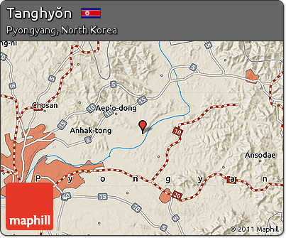 Shaded Relief Map of Tanghyŏn