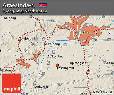 Shaded Relief Map of Araesinda-ri