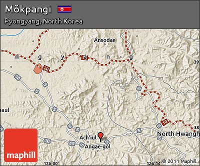 Shaded Relief Map of Mŏkpangi