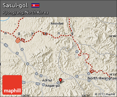 Shaded Relief Map of Sasul-gol