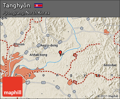 Shaded Relief Map of Tanghyŏn