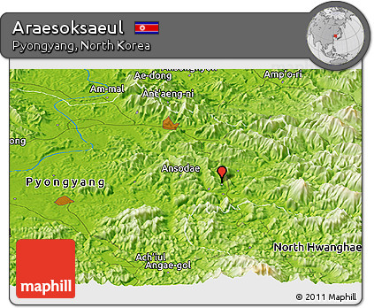 Physical Panoramic Map of Araesoksaeul