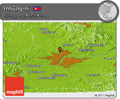 Physical Panoramic Map of Inhŭng-ni