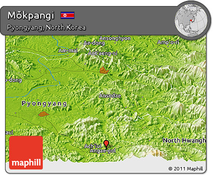 Physical Panoramic Map of Mŏkpangi
