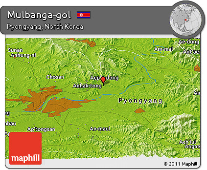 Physical Panoramic Map of Mulbanga-gol