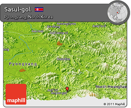 Physical Panoramic Map of Sasul-gol