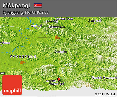 Physical Panoramic Map of Mŏkpangi