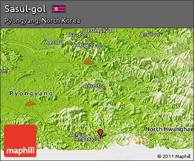 Physical Panoramic Map of Sasul-gol