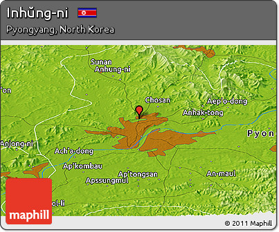 Physical Panoramic Map of Inhŭng-ni