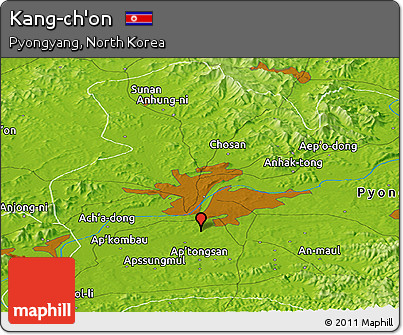 Physical Panoramic Map of Kang-ch'on