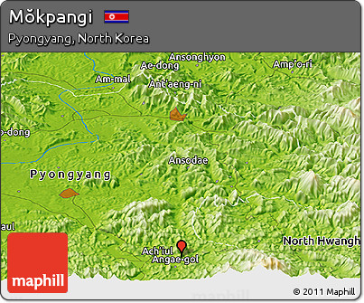 Physical Panoramic Map of Mŏkpangi