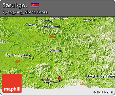 Physical Panoramic Map of Sasul-gol