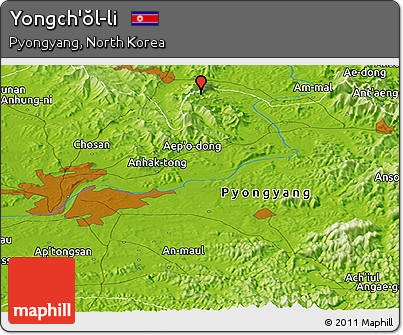 Physical Panoramic Map of Yongch'ŏl-li