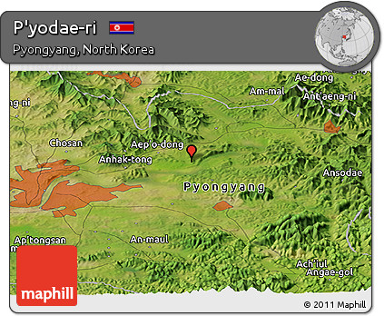 Satellite Panoramic Map of P'yodae-ri
