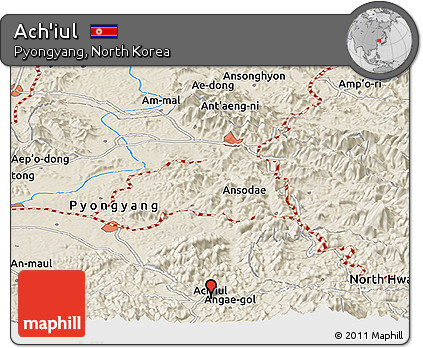 Shaded Relief Panoramic Map of Ach'iul