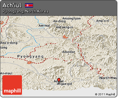 Shaded Relief Panoramic Map of Ach'iul
