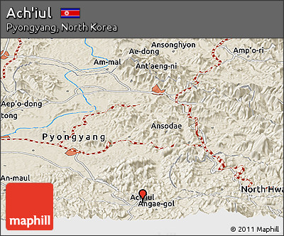 Shaded Relief Panoramic Map of Ach'iul