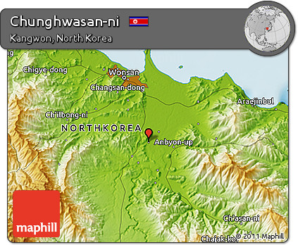 Physical 3D Map of Chunghwasan-ni
