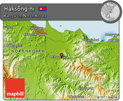 Physical 3D Map of Haksŏng-ni