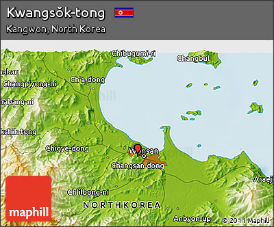 Physical 3D Map of Kwangsŏk-tong