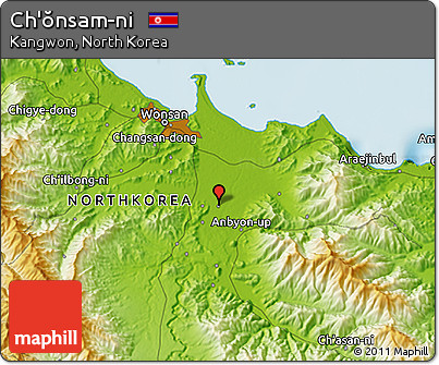 Physical 3D Map of Ch'ŏnsam-ni