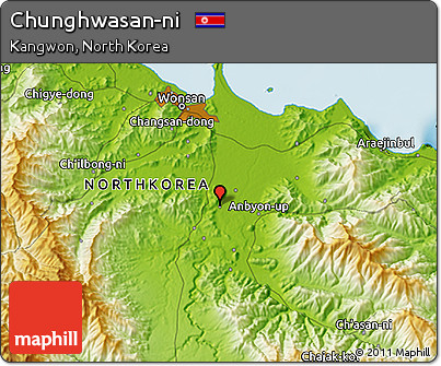 Physical 3D Map of Chunghwasan-ni