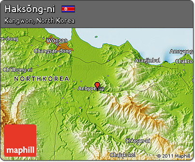 Physical 3D Map of Haksŏng-ni