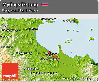 Physical 3D Map of Myŏngsŏk-tong